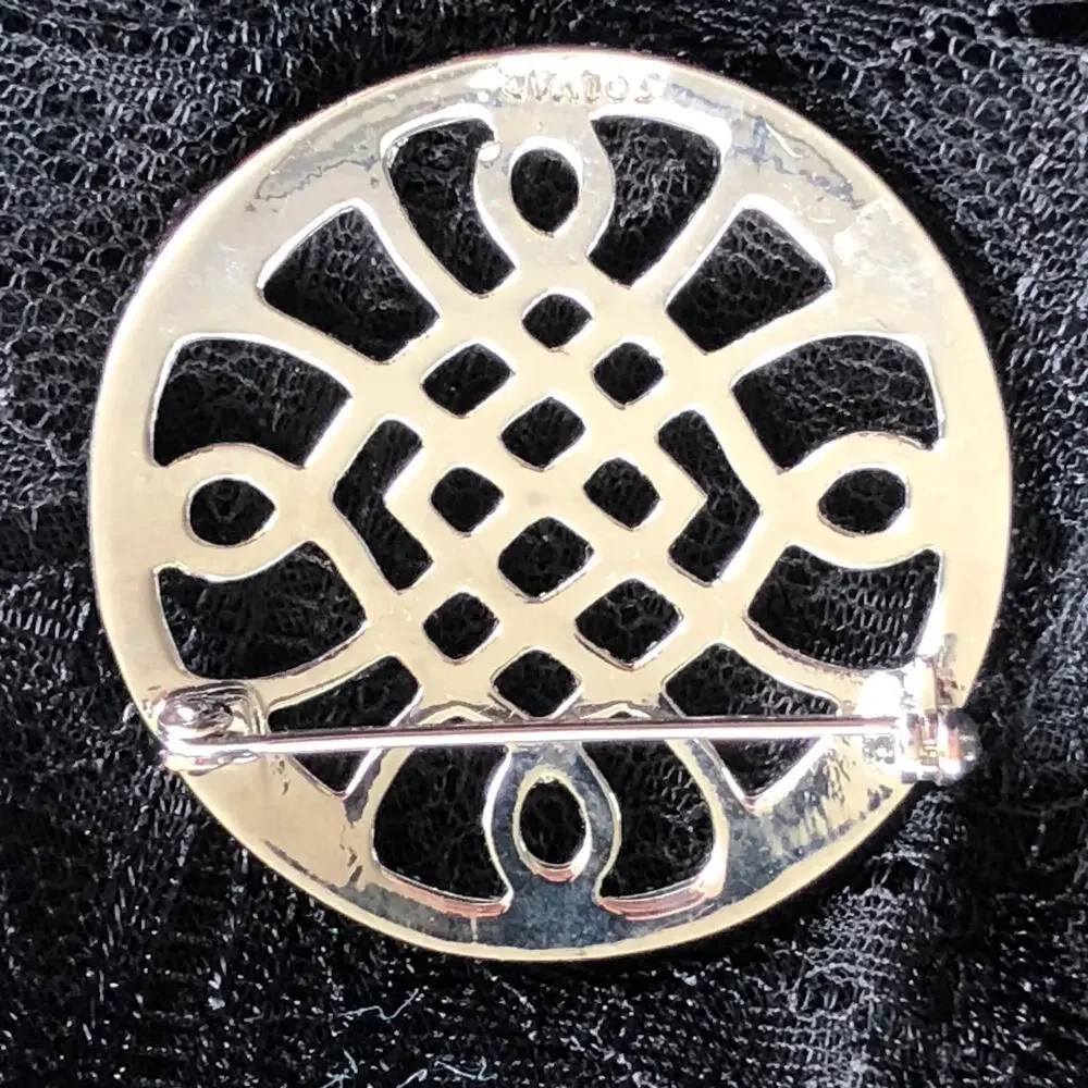 Celtic Brooch Open Knot Work Motif Signed SOLVAR